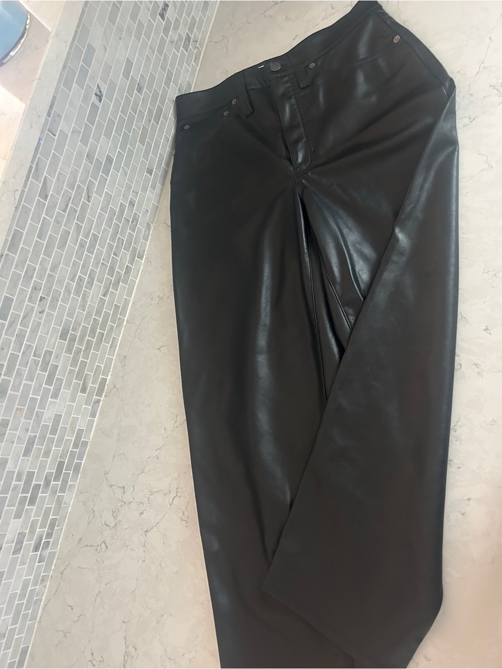 Women’s Black Madewell Faux Leather Pants